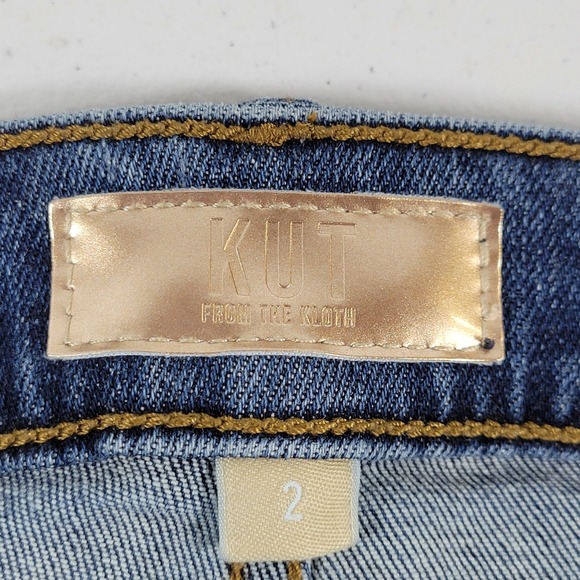 KUT From The Kloth Stella Fab Ab Flare Jeans High Rise Distressed Raw Hem sz 2 - Picture 7 of 11